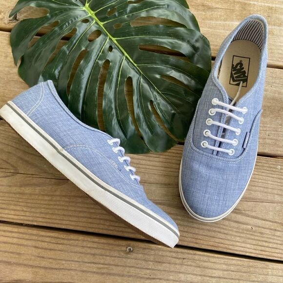 Vans Chambray Denim Low Top Sneakers M 8.5 / W 10 - Picture 2 of 6